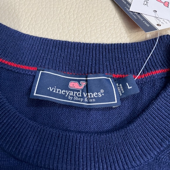 NWT - Vineyard Vines USA Flag Men’s Wool Blended Sweater - Size L - Picture 6 of 7
